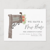 Carte Postale Faire-part Boîte aux lettres marron à l'aquarelle simple Démé (Devant)