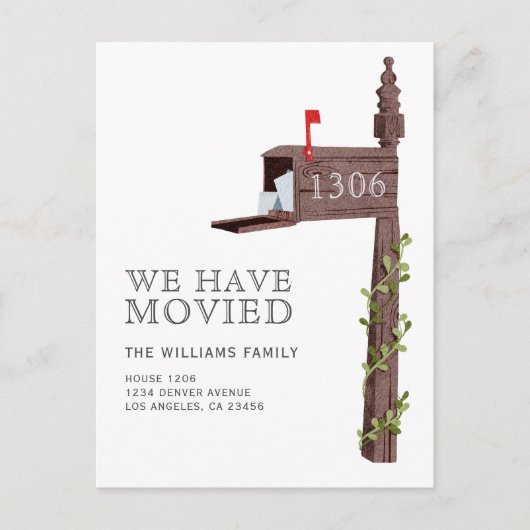 Carte Postale Faire-part Boîte aux lettres peinte à l'aquarelle Nouvelle ma (Devant)