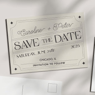 Carte Postale Faire-part Boîte d'allumettes "Save the Date" inspirée des ob