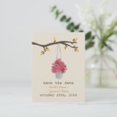 Carte Postale Faire-part Boîte de conserve de fleurs rouges Mariage d'autom (Debout devant)