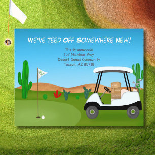 Carte Postale Faire-part Boîtes de déménagement de voiturette de golf Terra
