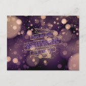 Carte Postale Faire-part Bokeh Lights Enregistrer la date Elégante fête d'a (Devant)