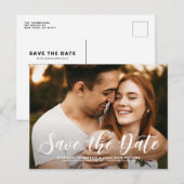 Carte Postale Faire-part Bold Modern Calligraphy Enregistrer la photo de la (Devant / Derrière)