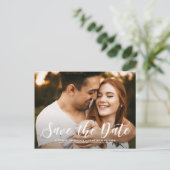 Carte Postale Faire-part Bold Modern Calligraphy Enregistrer la photo de la (Debout devant)