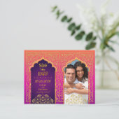 Carte Postale Faire-part Bollywood Arabian Nights Sauvez la date (Debout devant)