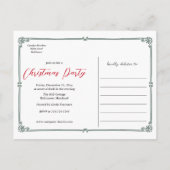 Carte Postale Faire-part Bonhomme de neige festif | Fête de Noël Enregistre (Dos)