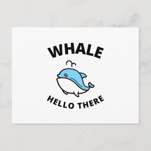 Carte Postale Faire-part Bonjour aux baleines là (Devant)