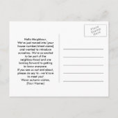 Carte Postale Faire-part Bonjour Citrouille Spice & Tout Nice Voisin (Dos)