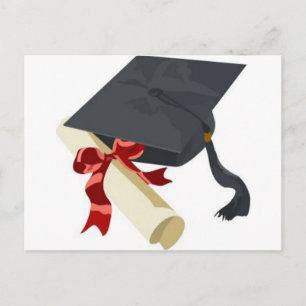 Carte Postale Faire-part Bonnet de remise de diplôme et diplôme