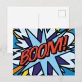 Carte Postale Faire-part BOOM Art Pop Bande Dessinée Rétro Amusant (Devant / Derrière)