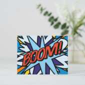Carte Postale Faire-part BOOM Art Pop Bande Dessinée Rétro Amusant (Debout devant)