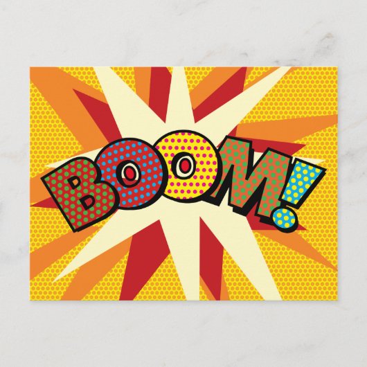 Carte Postale Faire-part BOOM Art Pop Bande Dessinée Rétro Amusant (Devant)