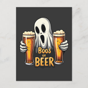 Carte Postale Faire-part Boos Ou Bière Drôle Oktoberfest Halloween Ghost