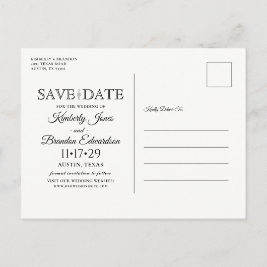 Carte Postale Faire-part Boots rustiques Cowboy Mariage Enregistrer la date (Dos)