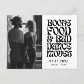 Carte Postale Faire-part Booze drôle, nourriture, mauvaise danse déménage E (Devant)