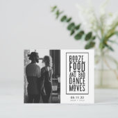 Carte Postale Faire-part Booze, Nourriture, Mauvaise Danse Se Déplace Drôle (Debout devant)