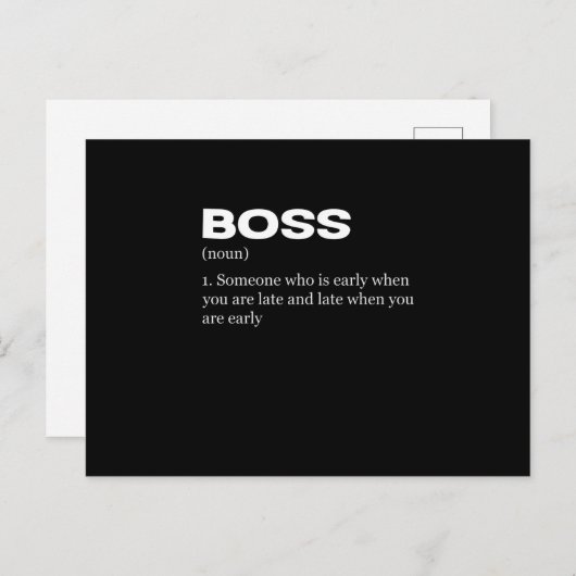 Carte Postale Faire-part Boss Funny Définition Joyeux Boss's Day (Devant / Derrière)