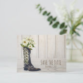 Carte Postale Faire-part Bot de campagne rustique avec marguerites Save The (Debout devant)