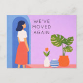 Carte Postale Faire-part Botanical boho  we've moved  again (Devant)