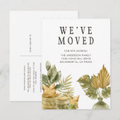 Carte Postale Faire-part Botanique Nous avons déplacé une nouvelle adresse (Devant / Derrière)