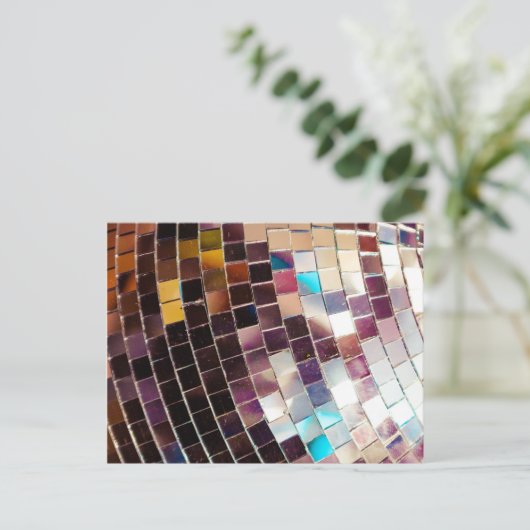 Carte Postale Faire-part Boule à facettes (Debout devant)