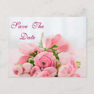 Carte Postale Faire-part Bouquet des économies roses de baby shower de