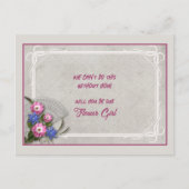 Carte Postale Faire-part Bouquet floral rose gris Fille (Devant)