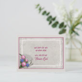 Carte Postale Faire-part Bouquet floral rose gris Fille (Debout devant)