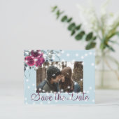 Carte Postale Faire-part Bourgogne bleu nuit lumières photo enregistrer dat (Debout devant)