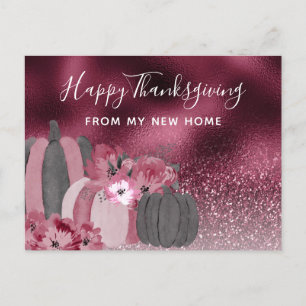 Carte Postale Faire-part Bourgogne Parties scintillant Thanksgiving Holiday