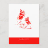 Carte Postale Faire-part Boutons Rouges Simples Enregistrer Le Mariage Date (Devant)