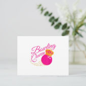 Carte Postale Faire-part bowling queen drôle cadeau filles bowlers (Debout devant)