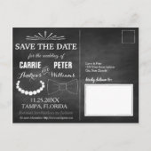 Carte Postale Faire-part Bowties and Pearls Wedding Enregistrer La Date Car (Dos)