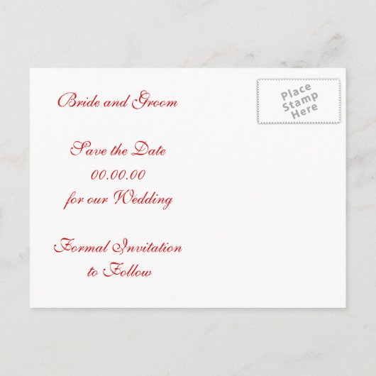 Carte Postale Faire-part Branche Magnolia rouge mariage personnalisé Enregi (Dos)