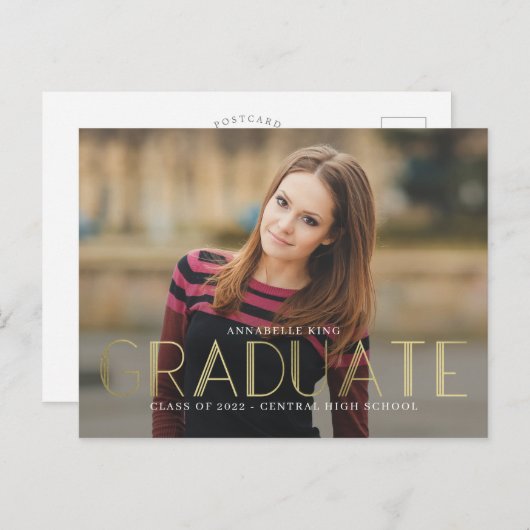 Carte postale Faire-part brillant de diplôme d'étu (Devant / Derrière)