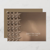 Carte Postale Faire-part Bronze Stars & Elegant Bokeh Lights Enregistrer la (Devant / Derrière)