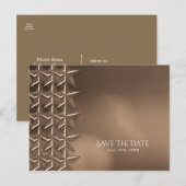 Carte Postale Faire-part Bronze Stars & Elegant Bokeh Lights Save the Date (Devant / Derrière)