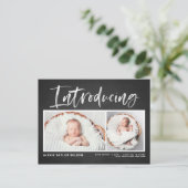 Carte Postale Faire-part Brosse Calligraphie Tableau noir photo Collage Nai (Debout devant)