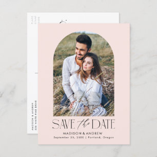 Carte Postale Faire-part Brouiller   Photo simple Arc moderne Enregistrer l