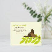 Carte Postale Faire-part Brown Oiseaux Nouvelle adresse Annonces (Debout devant)