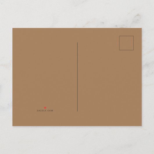 Carte Postale Faire-part Brun clair #A57C55, Gris olive (Dos)