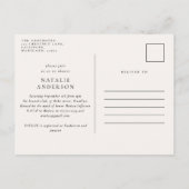 Carte Postale Faire-part Brun de douche nuptiale rustique et bourgogne (Dos)