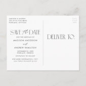 Carte Postale Faire-part Brun | Photo simple Arc moderne Enregistrer la dat (Dos)