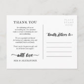 Carte Postale Faire-part Brush Script Love & Thanks Mariage Collage (Dos)