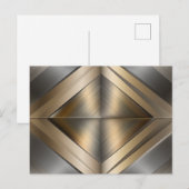Carte Postale Faire-part Brushed Metallic Geometric Diamond Pattern (Devant / Derrière)
