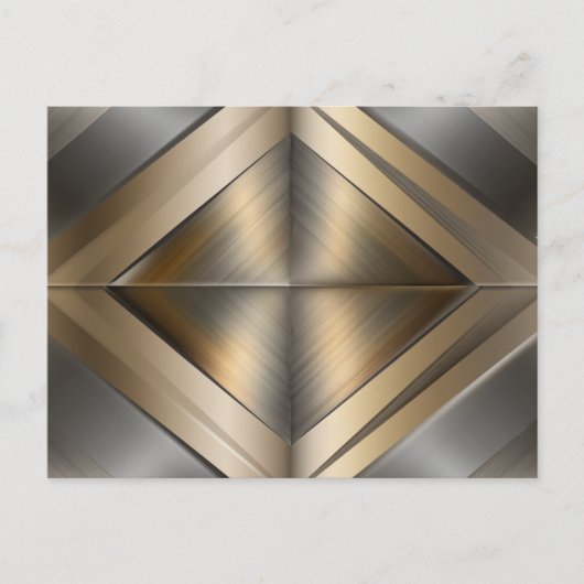 Carte Postale Faire-part Brushed Metallic Geometric Diamond Pattern (Devant)