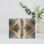 Carte Postale Faire-part Brushed Metallic Geometric Diamond Pattern (Debout devant)