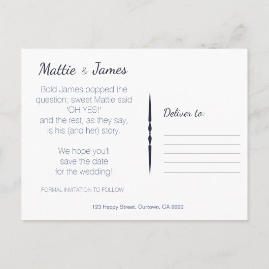 Carte Postale Faire-part Bubble de discours amusant Enregistrer la date (Dos)