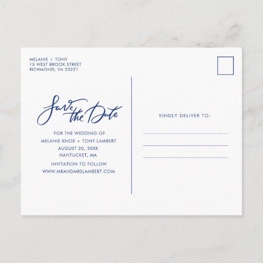 Carte Postale Faire-part Budget Beach Wedding Enregistrer la date (Dos)
