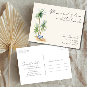 Carte Postale Faire-part Budget Beach Wedding Enregistrer La Date